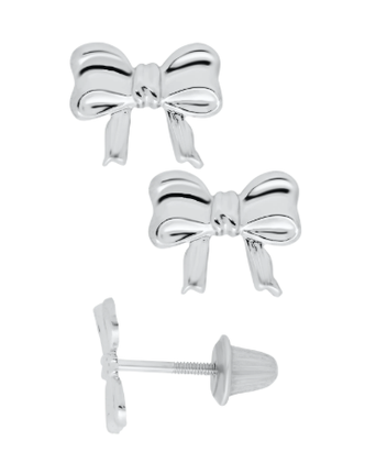 Bow Knot Stud Earrings- Sterling Silver 