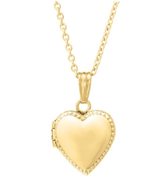 Engravable Heart Shaped Locket with Beaded Edges-14K Gold Filled