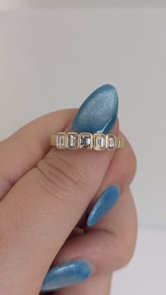 .93cttw Five Stone Diamond Baguette Band- 14KY