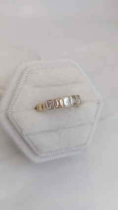 .93cttw Five Stone Diamond Baguette Band- 14KY