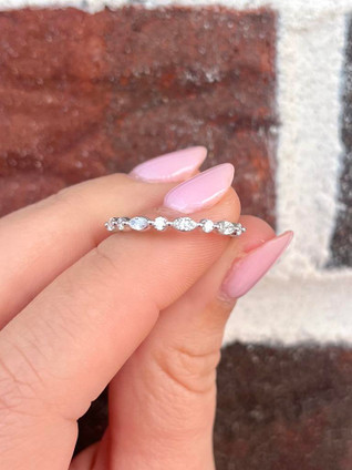 .33cttw Lab Grown Marquise and Round Diamond Band- 14KW