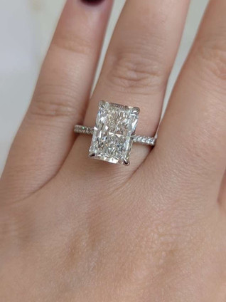 5.33cttw Lab Grown Radiant Cut Engagement Ring- 14KW