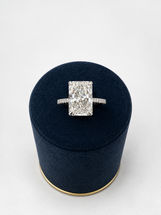 5.33cttw Lab Grown Radiant Cut Engagement Ring- 14KW