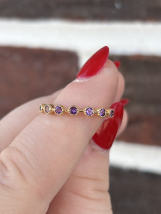 Bubble Amethyst Stackable Band- 10KY