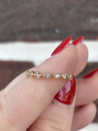 Bubble Created Alexandrite Stackable Band- 10KY