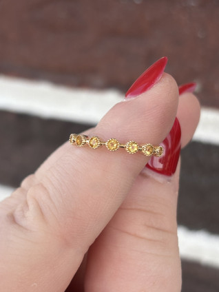 Bubble Citrine Stackable Band- 10KY