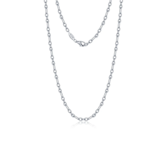 Charlotte Textured Elongated Oval Link Chain Necklace