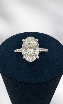 3.25cttw Lab Grown Oval Engagement Ring- 14KW