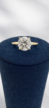 3.10cttw Lab Grown Round Engagement Ring- 14KY