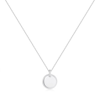 Sterling Silver Disc Pendant Necklace