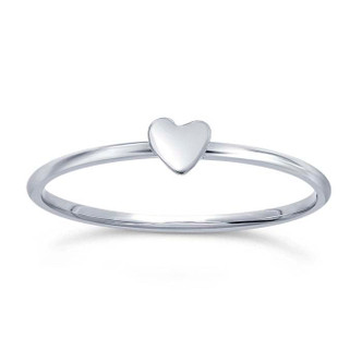 Sterling Silver 1mm Wire Heart Ring Size 8