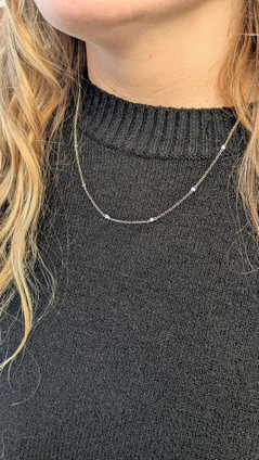 .25cttw Lab Grown Sterling Silver Diamond by the Yard Necklace