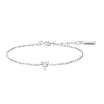 Silver Tone Sparkle Heart Bracelet