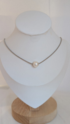18" Sterling Silver Freshwater Pearl Solitaire Necklace