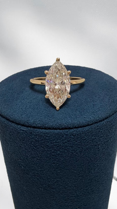 3.15cttw Lab Grown Marquise Engagement Ring-14KY