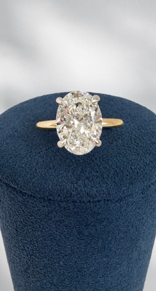 3.11cttw Lab Grown Oval Solitaire Engagement Ring-14KY