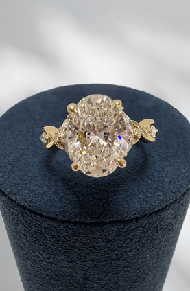 3.34cttw Lab Grown Oval Engagement Ring-14KY