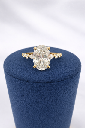 3.57cttw Lab Grown Oval Engagement Ring-14KY