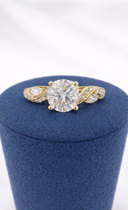 3.00cttw Lab Grown Round Engagement Ring-14KY