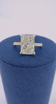 4.50cttw Lab Grown Radiant Engagement Ring-14KY