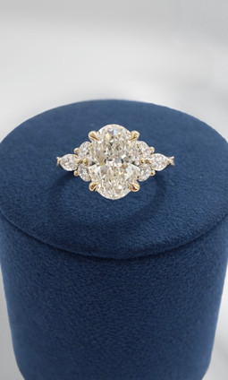 2.46cttw Lab Grown Oval Engagement Ring-14KY