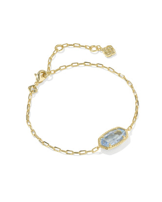 Elaina Luxe Chain Bracelet Gold Tone w/ Light Blue CZ