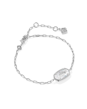 Elaina Luxe Chain Bracelet Rhodium w/ White CZ