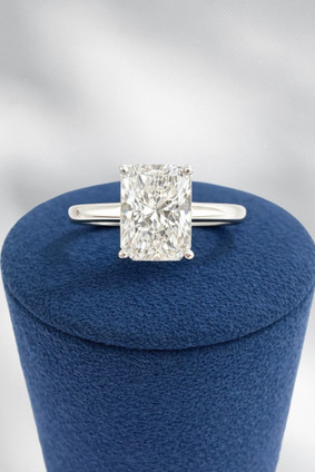 2.12cttw Lab Grown Radiant Cut Engagement Ring-14KW