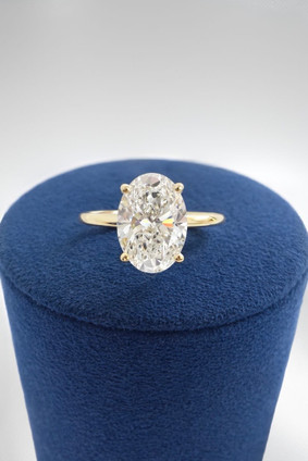 3.17cttw Lab Grown Oval Engagement Ring-14KY
