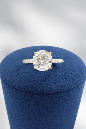 2.25cttw Lab Grown Round Engagement Ring-14KY