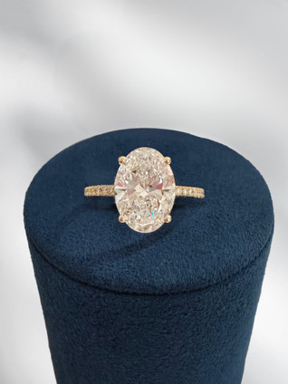 3.32cttw Lab Grown Oval Engagement Ring-14KY