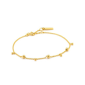 Gold Tone Sterling Silver Modern Drop Balls Bracelet