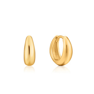 Gold Tone Sterling Silver Luxe Huggie Hoop Earrings