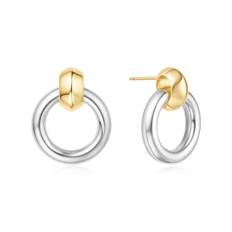 Two-Tone Sterling Silver Hoop Earrings