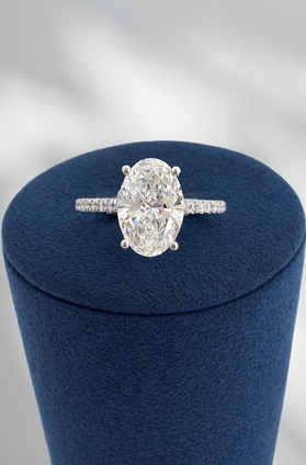 2.28cttw Lab Grown Oval Engagement Ring-14KW