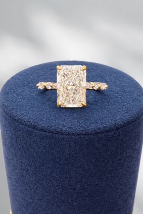 3.69cttw Lab Grown Radiant Engagement Ring-14KY