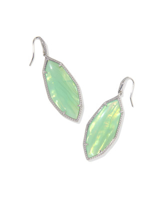 Ophelia Drop Earring Rhodium Mint Iridiscent Abalone