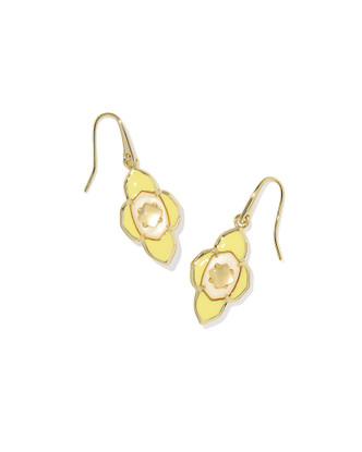 Abbie Medallion Small Drop Earring Gold Yellow Mix