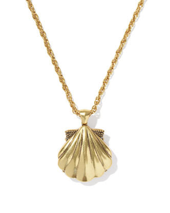 Lucia Shell Pendant Necklace Gold Abalone Shell
