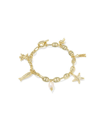 Parker Charm Bracelet Gold Freshwater Cultured Pearl