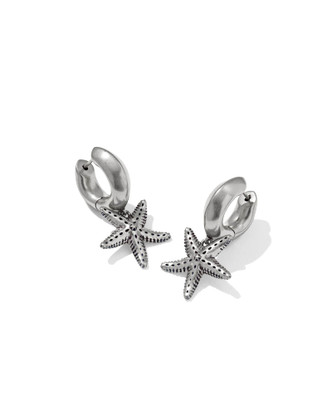Parker Starfish Huggie Vintage Silver Metal