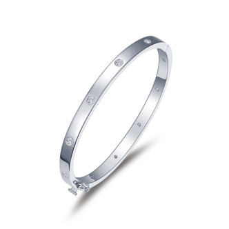 1.10cttw Invisible Set High Polish Bangle