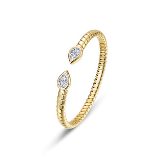 2.66cttw The Embrace Bezel-Teardrop Cuff