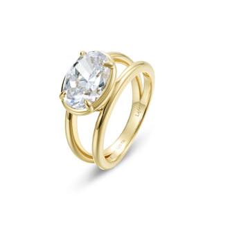 2.88cttw The Floating Oval Bezel Split-Shank Ring Size 7