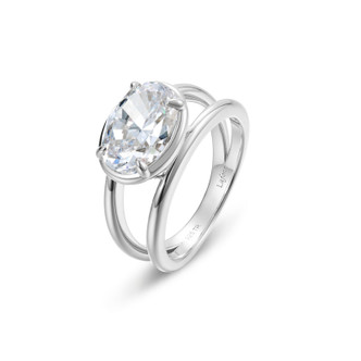 2.88cttw The Floating Oval Bezel Split-Shank Ring Size 7