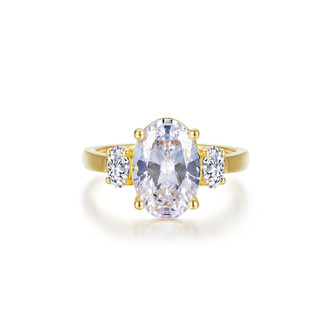 3.41cttw Oval 3-Stone Ring Size 7