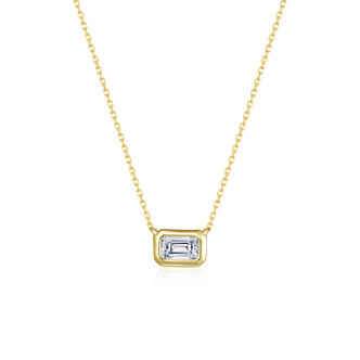 0.54cttw East-West Emerald Cut Bezel Necklace