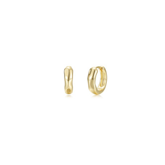 High-Polished Molten Huggie Earrings