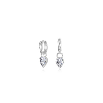 2.66cttw Pear Bezel-Set Charm Detachable Molten Hoop