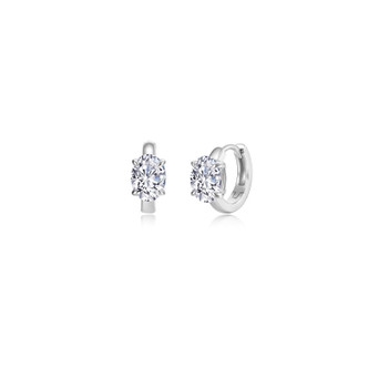 2.42cttw The Oval Solitaire Floating Cut Huggie